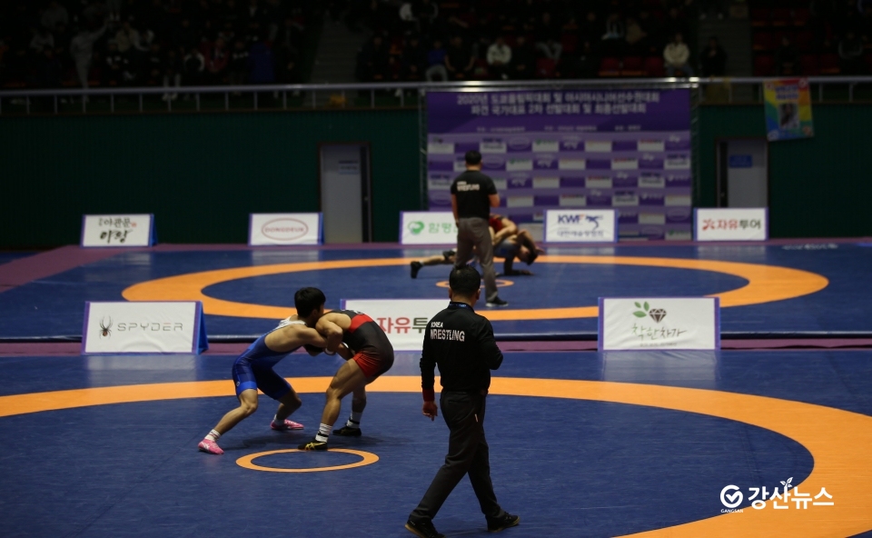 지난 2019년 함평에서 개최된 레슬링 국가대표 선발전 모습